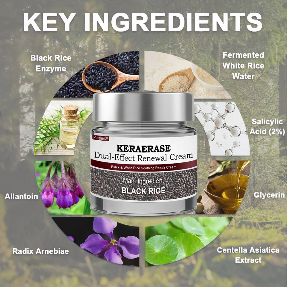 Pureluxo®Black Rice Skin Repair Essence Cream — FDA-Certified Skin Growth & Damage Treatment (For warts, seborrheic keratosis, skin tags, keratin buildup, hyperpigmentation, age spots, hyperplasia, etc.)